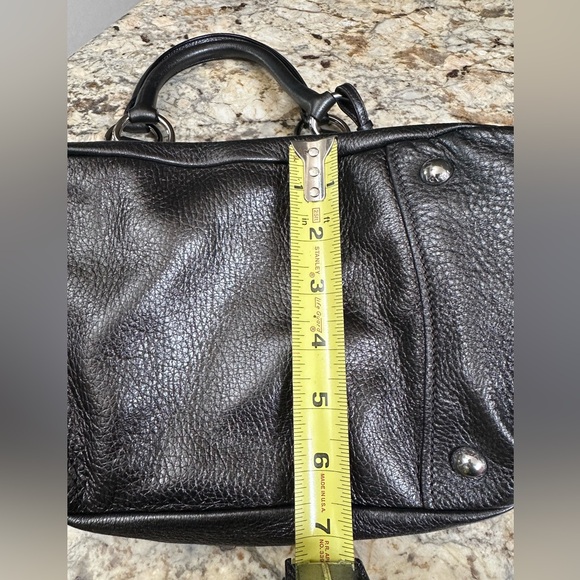 Official PRADA gun metal black leather handbag bag purse like new designer w bag - Picture 9 of 13
